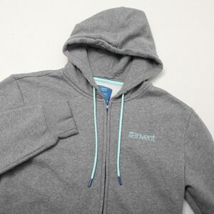 AWS Re:Invent 2023 Hoodie Sweatshirt Mens Large Gray Full Zip Fleece Logo